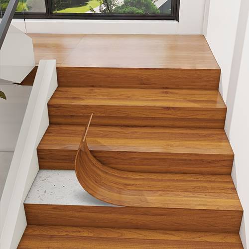 52pcs luxurious retro wood grain self stair tread sticker detachable peel off anti slip decorative floor sticker thick and durable suitable for bedroom living room kitchen floor and wall decoration home renovation