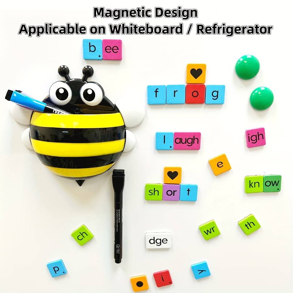 112pcs Phonics Learning Magnetic Tiles Set EVA Material, English  Language, Educational Toy for Early Childhood, Desk Whiteboard  Compatible, No Bat