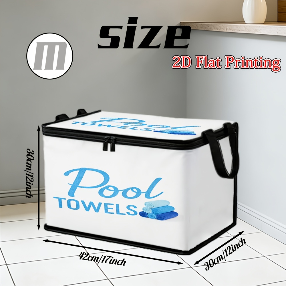 TEMU Large Canvas Cube For Storing Pool Towels, Featuring A Handle, Perfect For Organizing Clothes, Books, And At Home Or During Summer By , Shelf