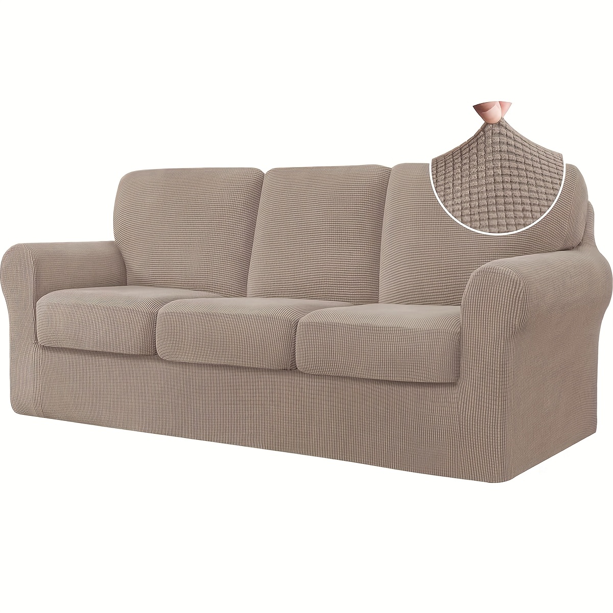 TEMU 2/3/4pcs Soft Sofa Cover Set, Elastic Sofa Protector For Bedroom, Office And Living Room Home Decor