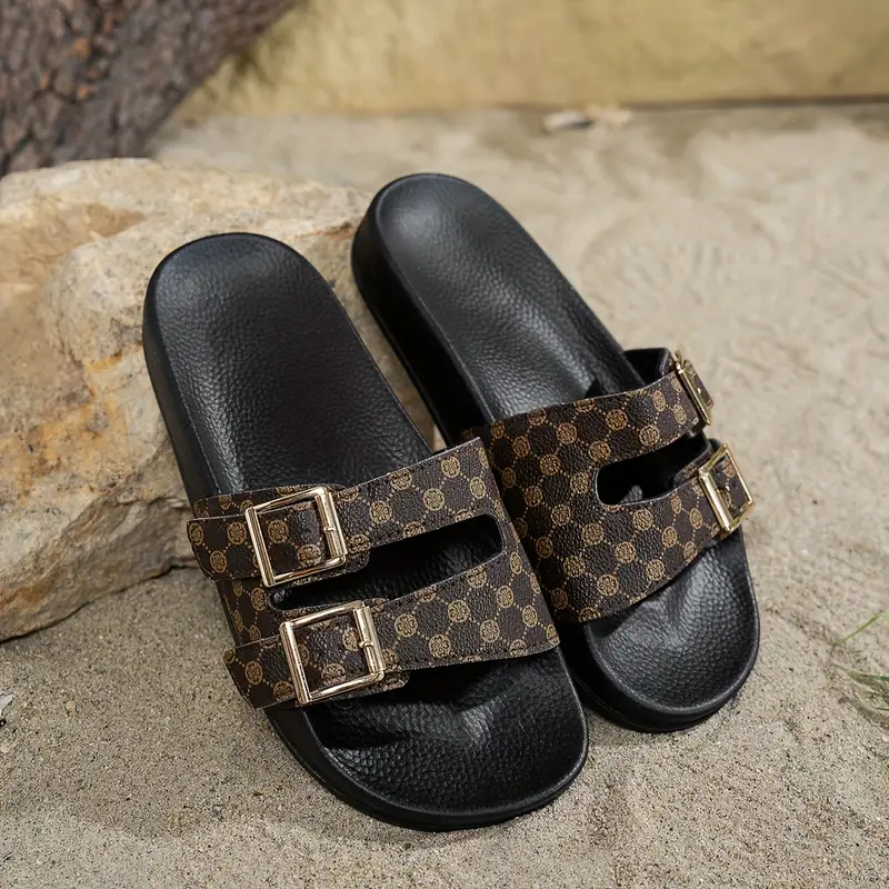 womens adjustable straps pu cover sandals breathable indoor outdoor casual vacation slippers with cushioned insole for sleek sandal design durable summer shoes strappy sandals Product details 5