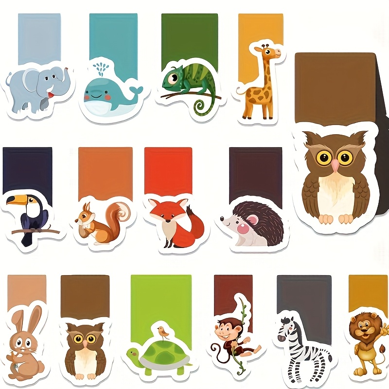 Animal Bookmarks - A Small Gift Suitable For Students, Boys, Girls, And Book Lovers. Bookmarks Feature Soft And Coated Paper, Ensuring Are Safe And Won't Fall Off. Magnetic Page Markers, Bookmarks Are