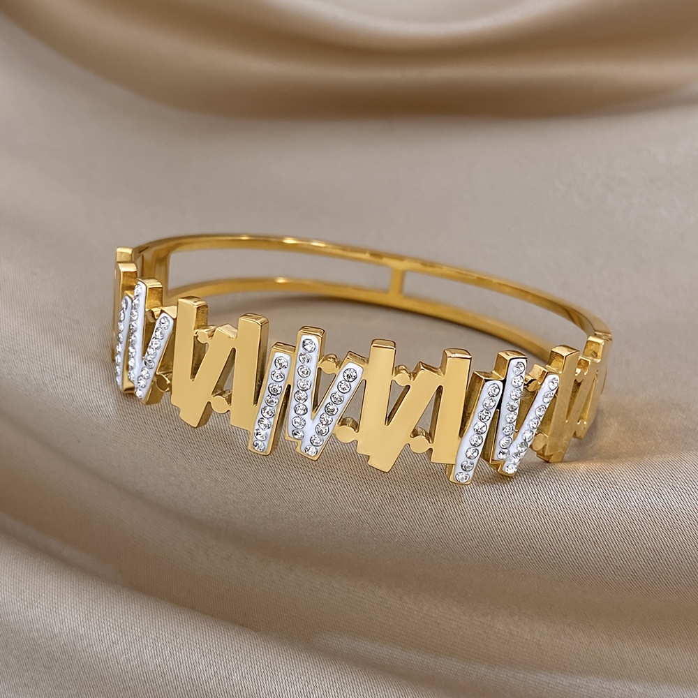 Men's & Women's Gold Plated Artistic Cuff Bracelets with Zirconia