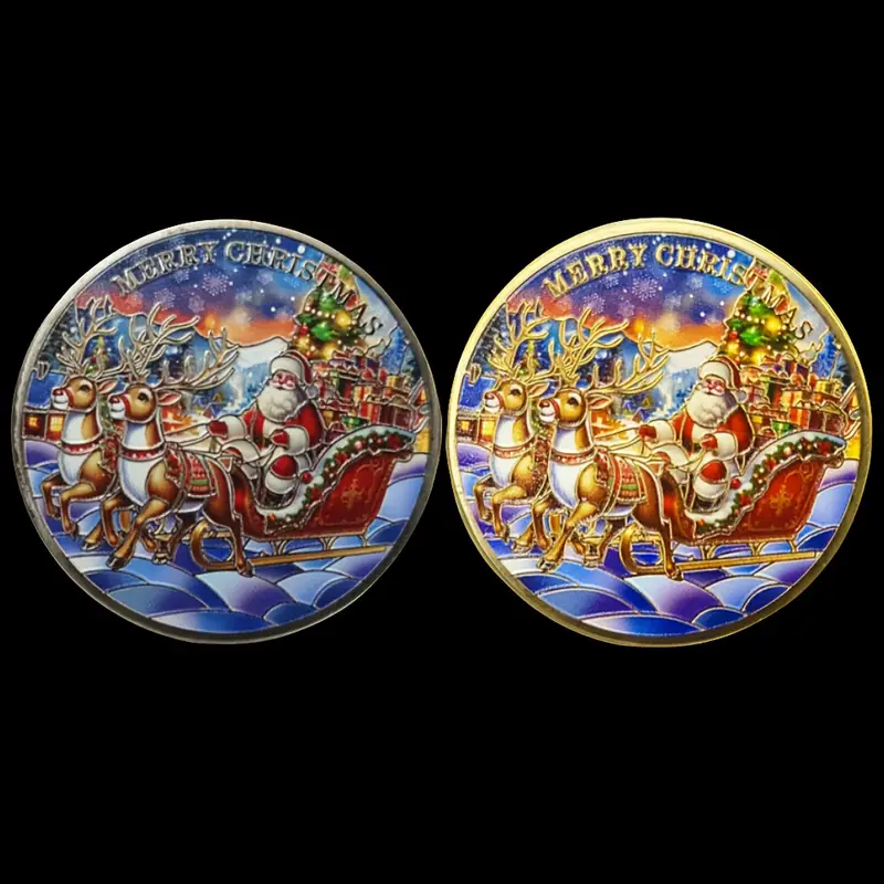 2 шт. уникальный коллекционный рождественский набор памятных санта-клауса, сделанных из железа, разноцветный, в качестве подарка подробные сведения 0