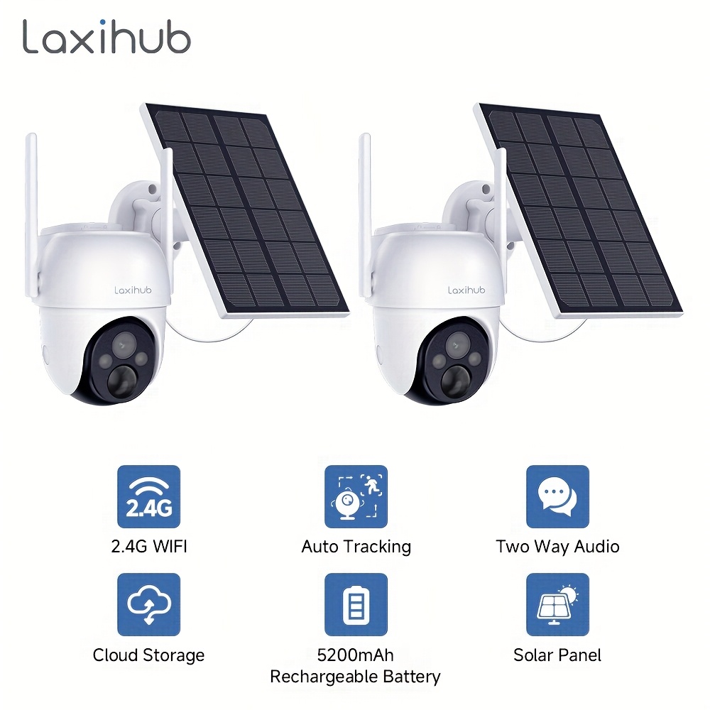TEMU 3mp Security Cameras Wireless Outdoor, Wireless Security Camera, Solar Security Camera 2.4ghz Wifi-ptz Camera, 100% Wire-free, Starlight Vision,