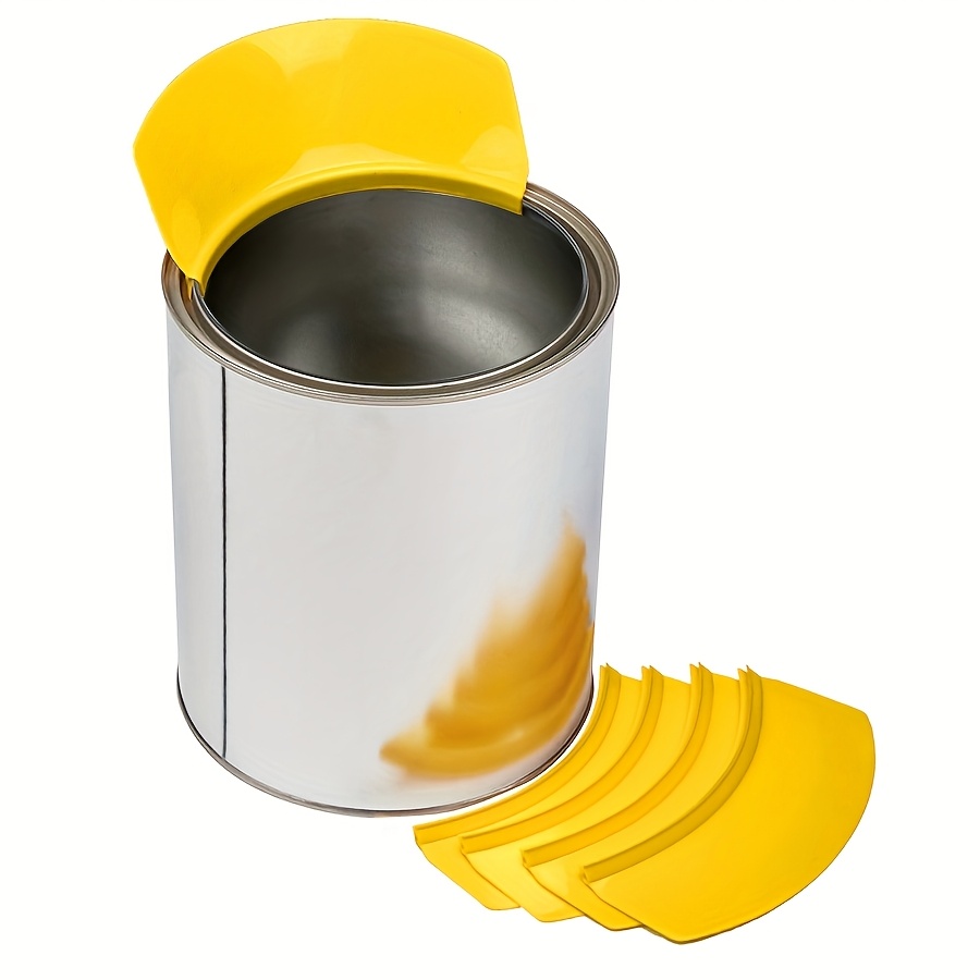 Image of 1/5pcs Paint Can Spout With Brush Holder & Wiper - Fit For Pint, Quart, Gallon Paint Cans - Plastic Spout & Yellow Mixing Tip - Paint Bucket Attachment Accessory For All Painting Cans