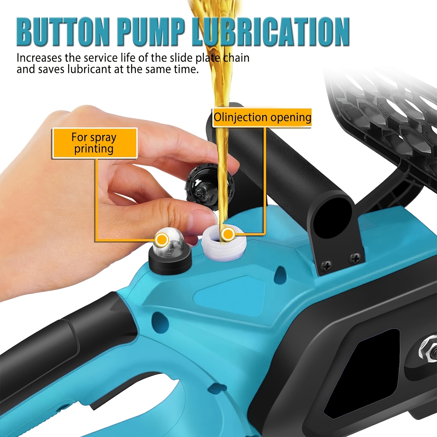 Безчетков верижен трион 18V, съвместим с батерия Makita DUC307ZX2 18V, 30.48 см верижен трион с 2x5000mAh батерии, едноръчен трион за градински ножици, секачи и рязане на дърва (без зарядно устройство)
