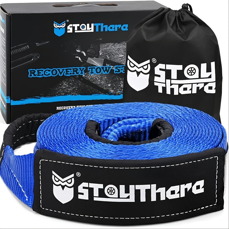 

Tow Ropes For Trucks (3'' × 20'/3'' × 30'), Heavy Duty With 30000 Lb Capacity-emergency Towing Rope For Recovery Vechiles-storage Bag (blue)