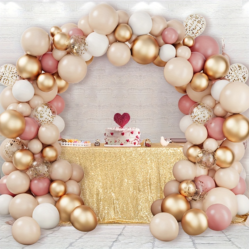 

102pcs, Rose Golden Kit, Blush Balloons Confetti Balloons For Wedding, Bridal Shower, Baby Shower, Birthday Party Decoration