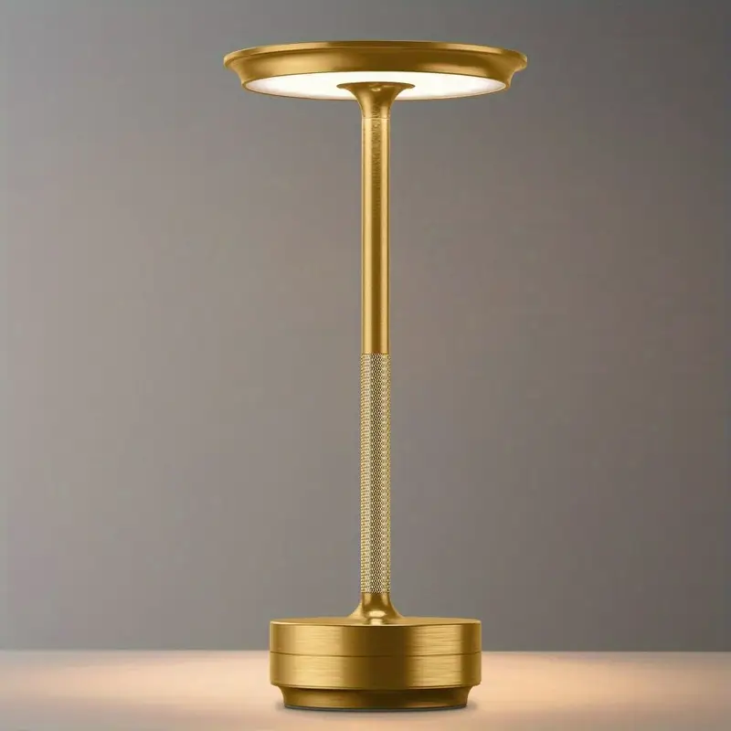 1pc control bedside table lamp with usb port adjustable brightness golden metallic usb powered led desk lamp with usb port Product details 8