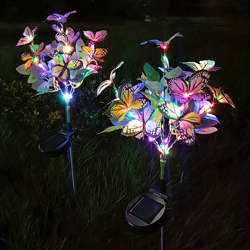 TEMU 2 Solar Garden Lights, Solar Tree Lights, Outdoor Garden And Courtyard Decorations, Lawn, Ground Christmas Decorations, Insert Lights, And