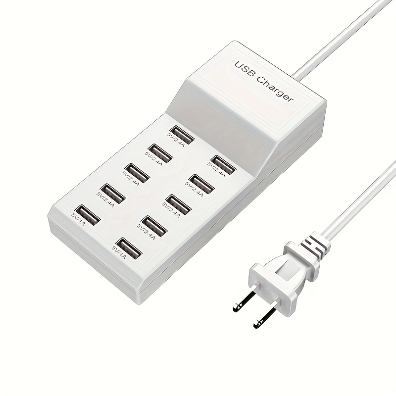 

50w 10-port Usb Charging Station Usb Wall Charger With 5v 2.4a And Intelligent Protection And Current Distribution , Fast Charging Power Adapter For Smartphones, Tablets And Other Devices