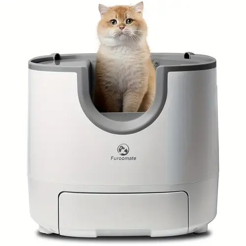 1pc self cleaning litter box large capacity automatic open for multiple cats with advanced safety features without battery