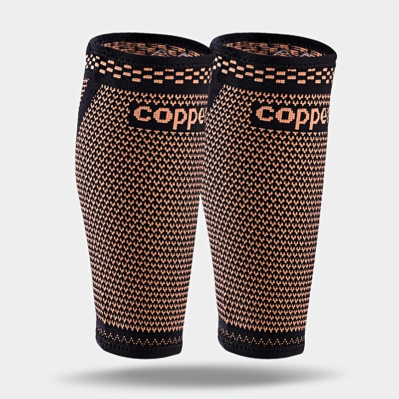 TEMU 2pcs Copper Compression Leg Sleeves, Breathable Calf Support Sleeves For Men And Women, Multiple Sizes Available