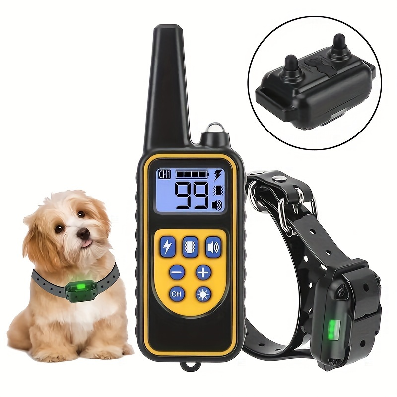 

Waterproof Rechargeable Dog Training Collar With Led Light, Beep, Vibration, And Shock, Remote Control For Medium To Large Dogs