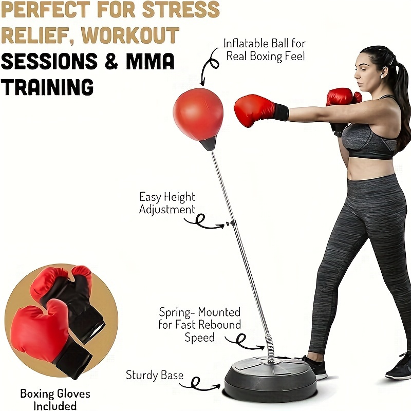Saco De Boxeo Doble Ajustable - Pelota De Golpeo PU Para Fitness, Coordinación Y Entrenamiento En Casa