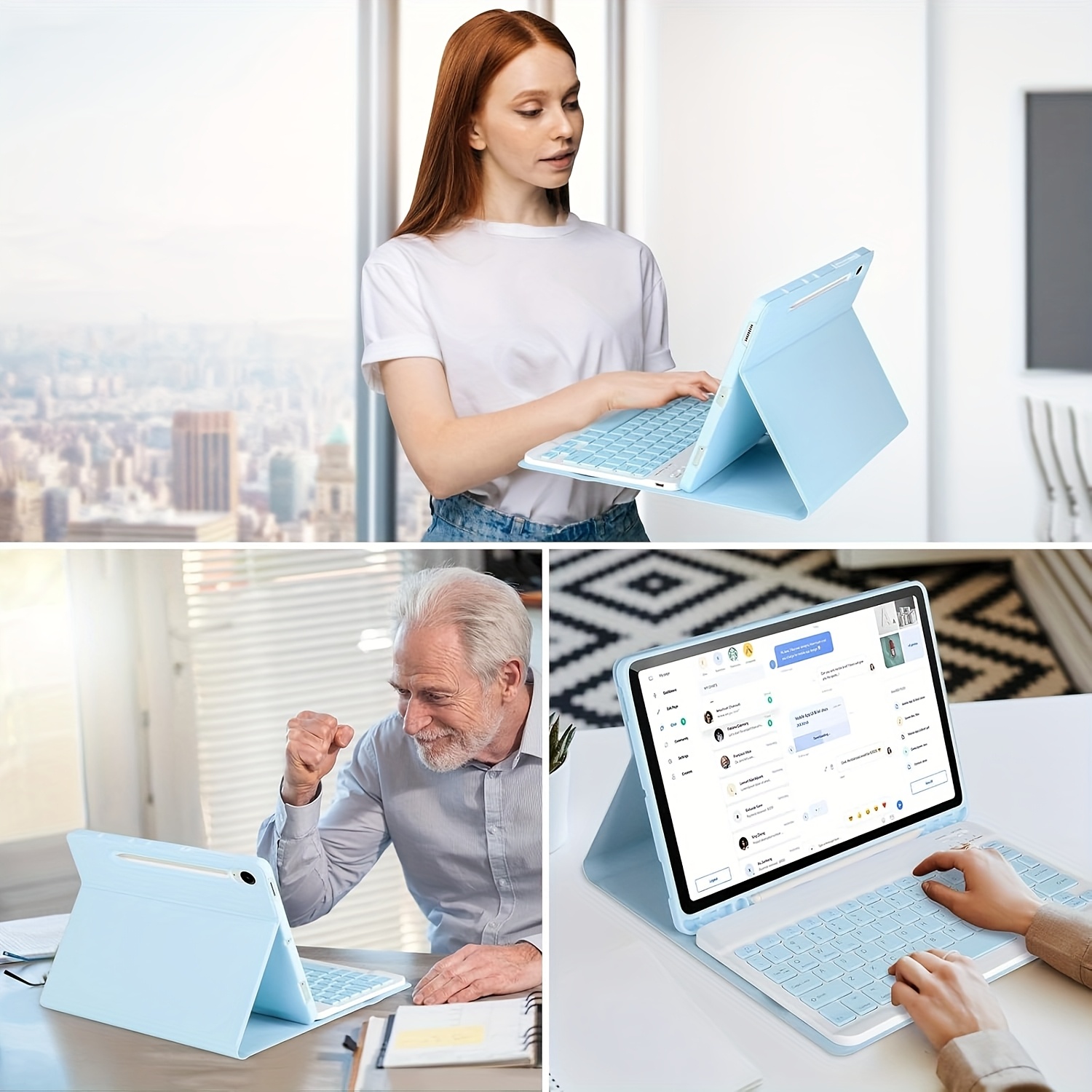 IPad Keyboard Case With Mouse & Rainbow Backlight - Detachable Bluetooth Keyboard For IPad 6th/5th Gen, Air 1/2, Pro 9.7