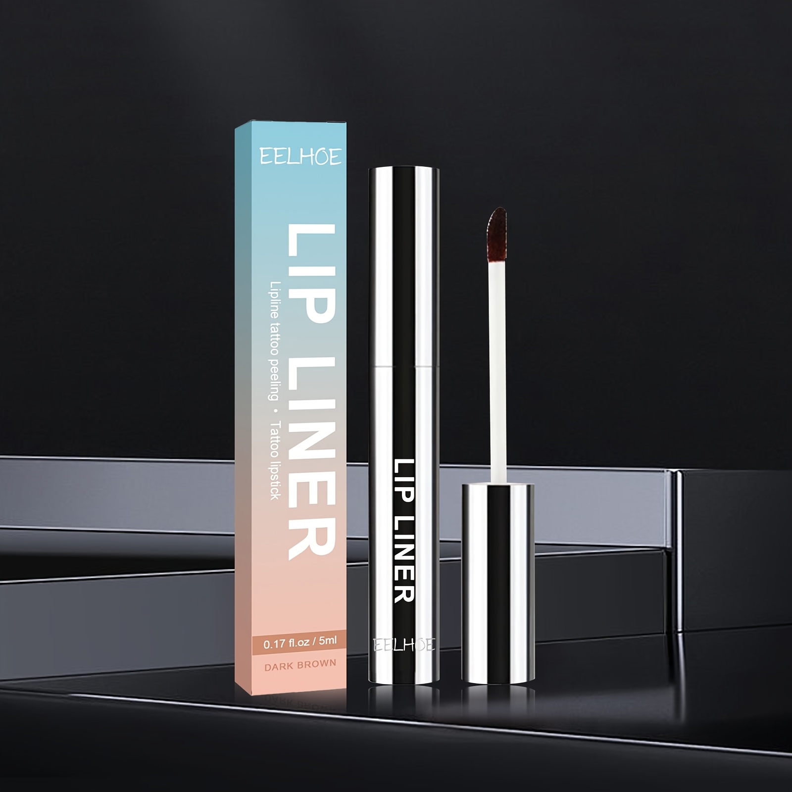 4pcs--20ml Peel-off Lip Liner, Outline Lip Shape, Show Lip Color, Waterproof and Non-Blurring, Makeup Tool for Valentine's Day, Beauty Tool Gift Suitable for Girlfriend Dark Brown
