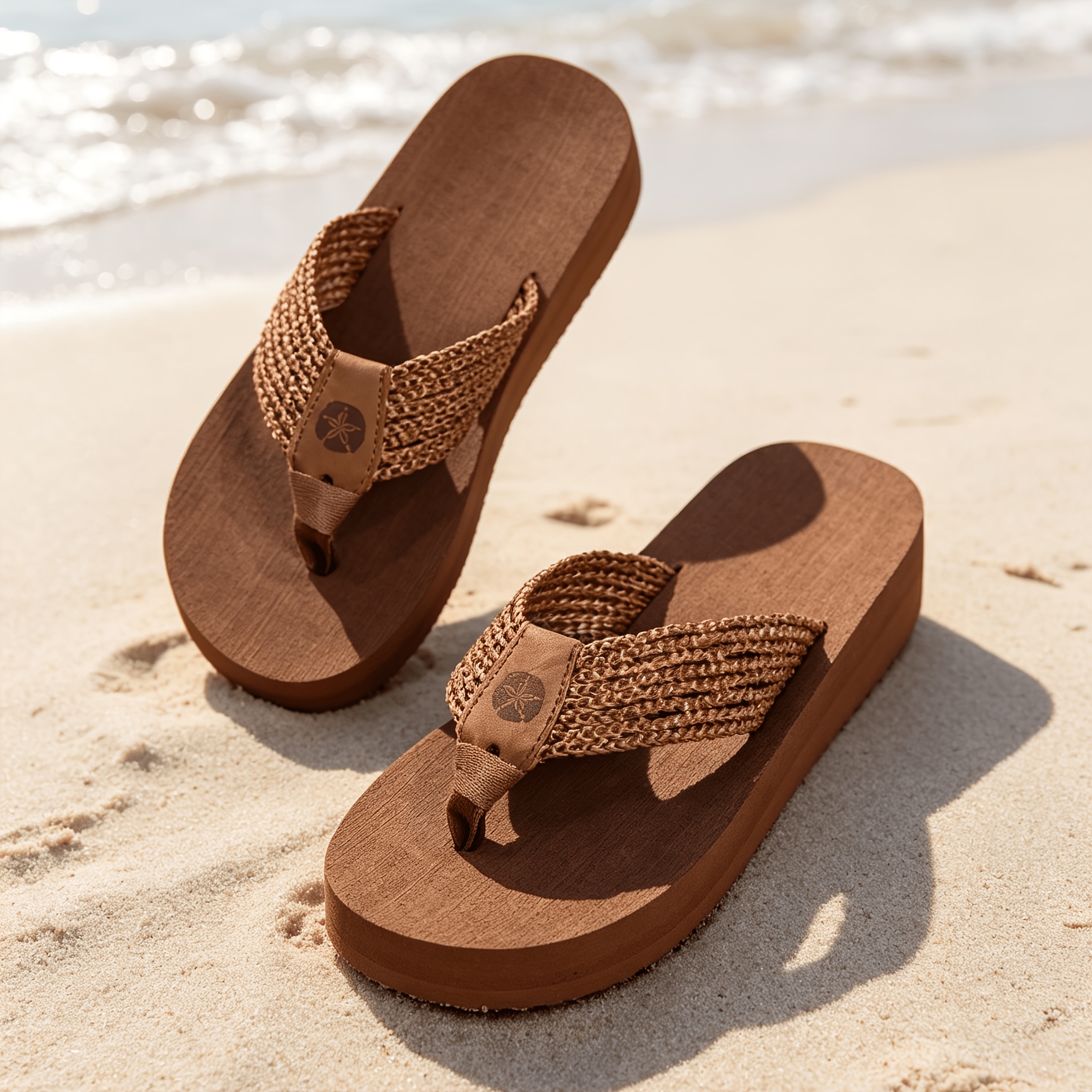 TEMU Fashion Hollow Tuscan Style Woven Women's Flip-flops, Lightweight Comfortable Versatile Flat Casual Slides, Beach Outdoor Leisure Choice, Women