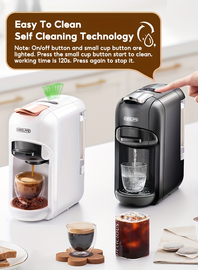 5-в-1 Мултифункционална кафемашина с капсули | Съвместима с NES, DG, K-CUP, ESEpod капсули | Идеална за домашна и офис употреба | Перфектен подарък за членове на семейството
