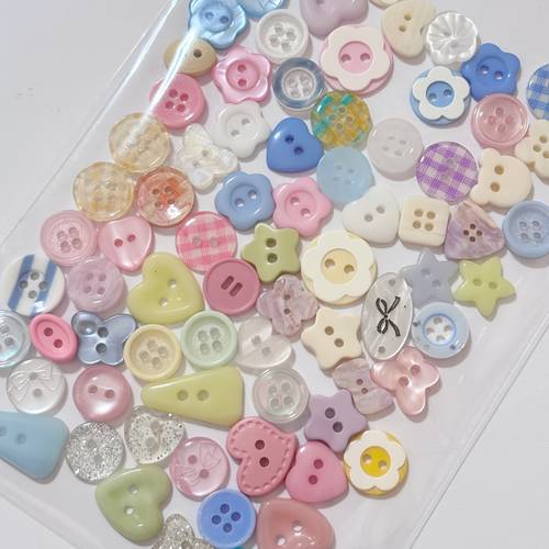 20pcs random color handmade colorful button bead decoration resin additions cute small buttons