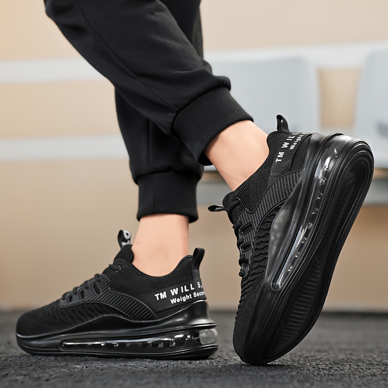 Men\'s Supportive Running Walking Jogging Workout Athletic Sneakers Black Shoes HCNTES Men main image 4