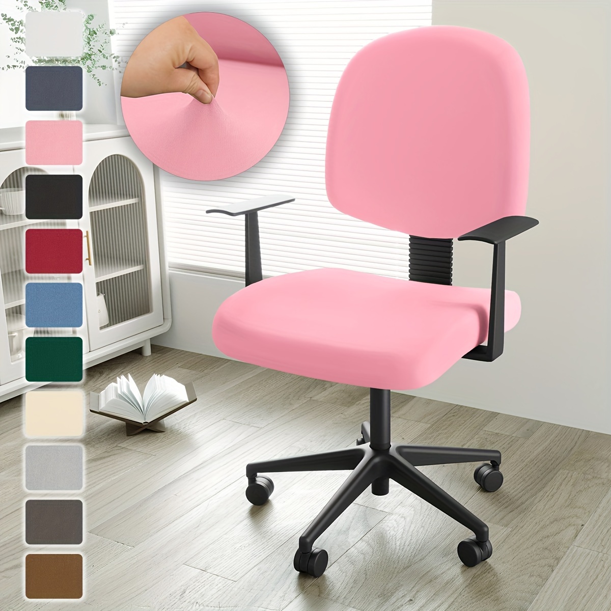 

2pcs Solid Color Separate Office Chair Covers - Removable, Washable, Sofa Covers, Study Rooms, Bars, And Living Rooms - Protects Furniture From Stains And Wear.