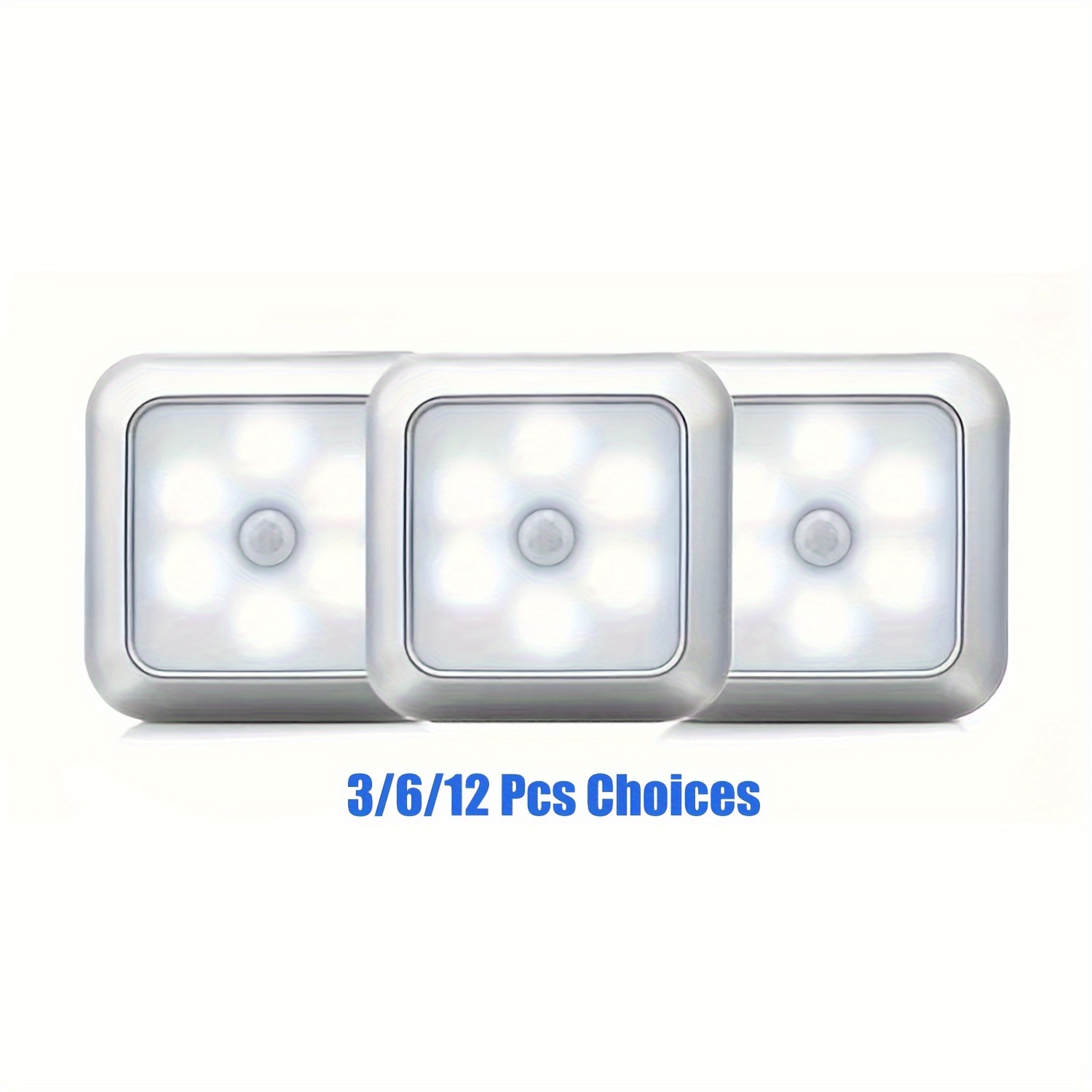 

3/6/12pcs Motion Sensor Night Light - Led Wardrobe Lights Motion Activited Wall Light Energy-saving, Easy Installation - Decorative Light For Stairs, Wardrobes, Bathroom, Closets Multi-purpose