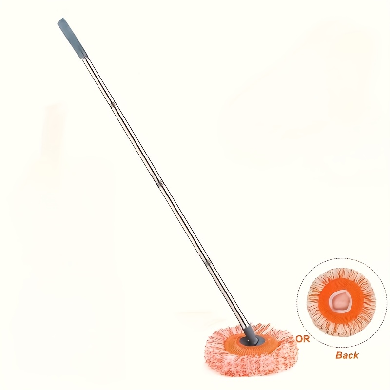 75-palčni vrtljivi nastavljivi mop - dolg ročaj s 360° vrtenjem, opremljen z 2 ponovno uporabnima glavama za mop, primeren za tla, stene,
