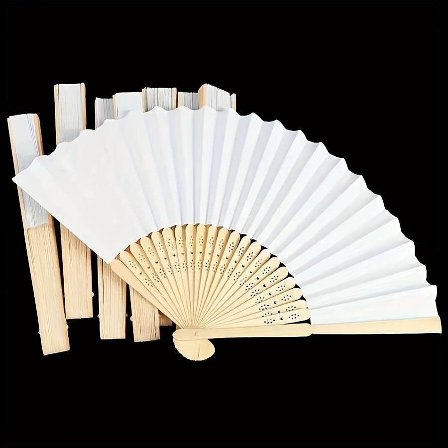 

10 Pcs/ Paper Fan: Diy Portable Chinese Fan - For Weddings, Birthdays, Christmas, 's Day, And New 's - And Decor - - Wooden