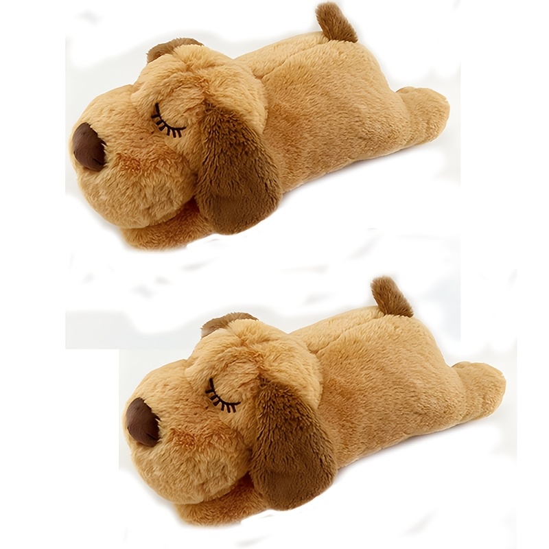 TEMU Npet 1/2pcs Toy - Cuddler Pillow, Soft And Cute, Warm Puppy Lamb Shaped Animal Heartbeat Dog Plush Toy, Festival Gift, Comfortable Kitten Toy -