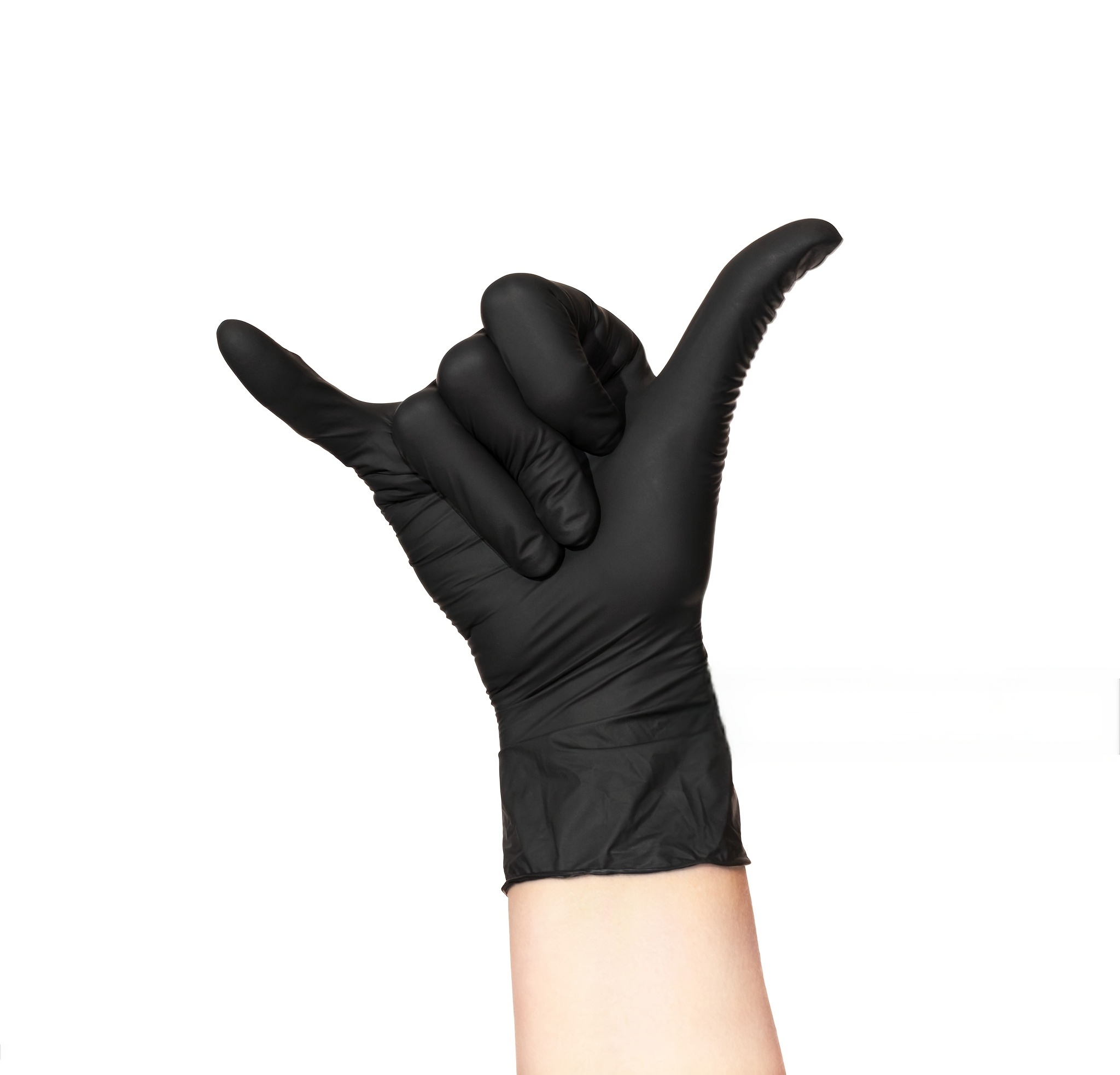 50pcs black disposable pure nitrile gloves heavy duty durable waterproof for kitchen household cleaning car care disposable protective gloves cleaning gloves textured durable nitrile disposable gloves details 6