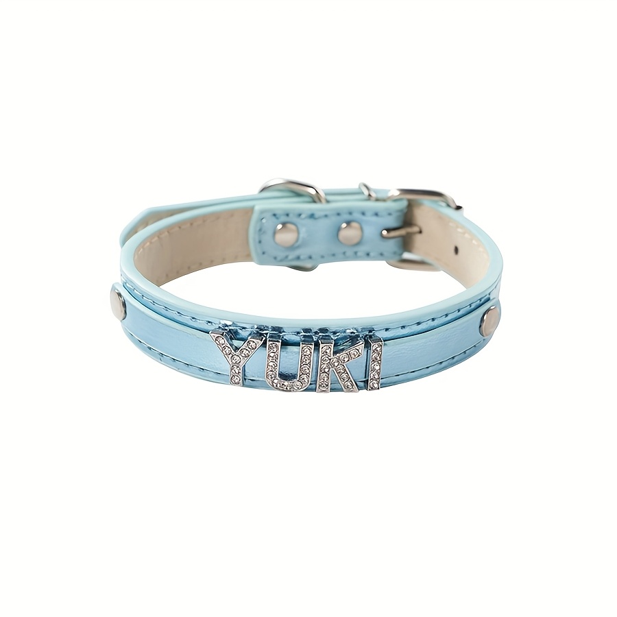 Personalized Customizable Rhinestone Collar for Pets, Name Display