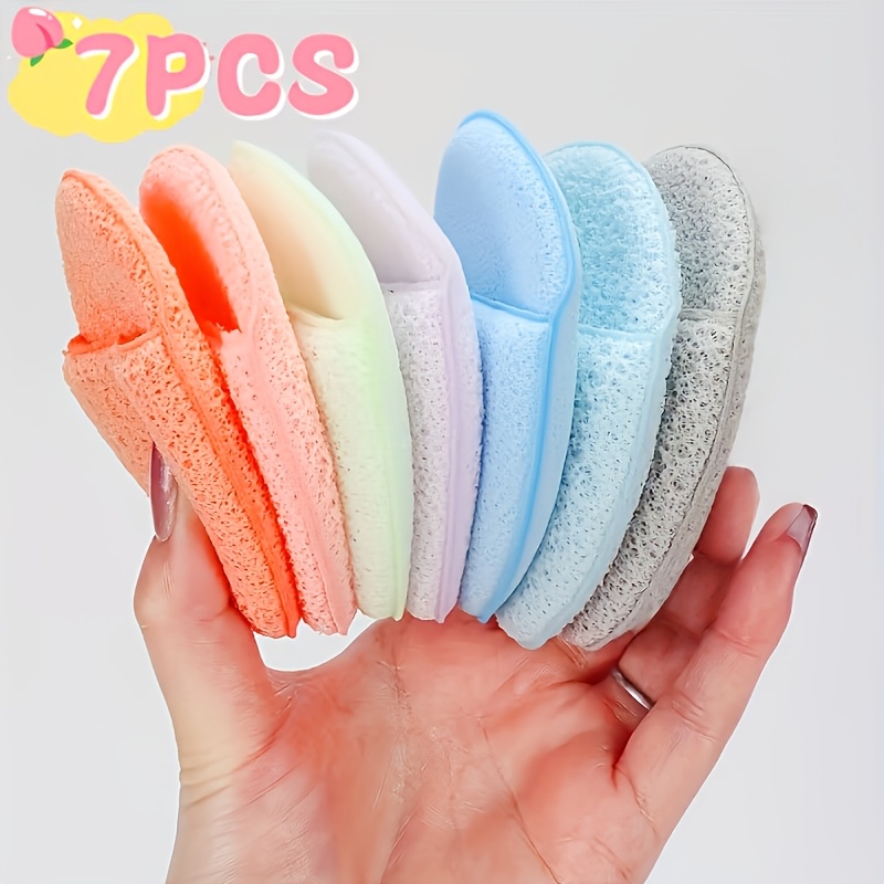 Image of 7pcs Deep Cleansing And Exfoliating Facial Sponge | Random Colors And Shapes, Reusable, Hydrophilic Pu Material, And Deep-seated Dirt, Suitable For Normal Skin Type, Ideal For Beauty And Skin Care