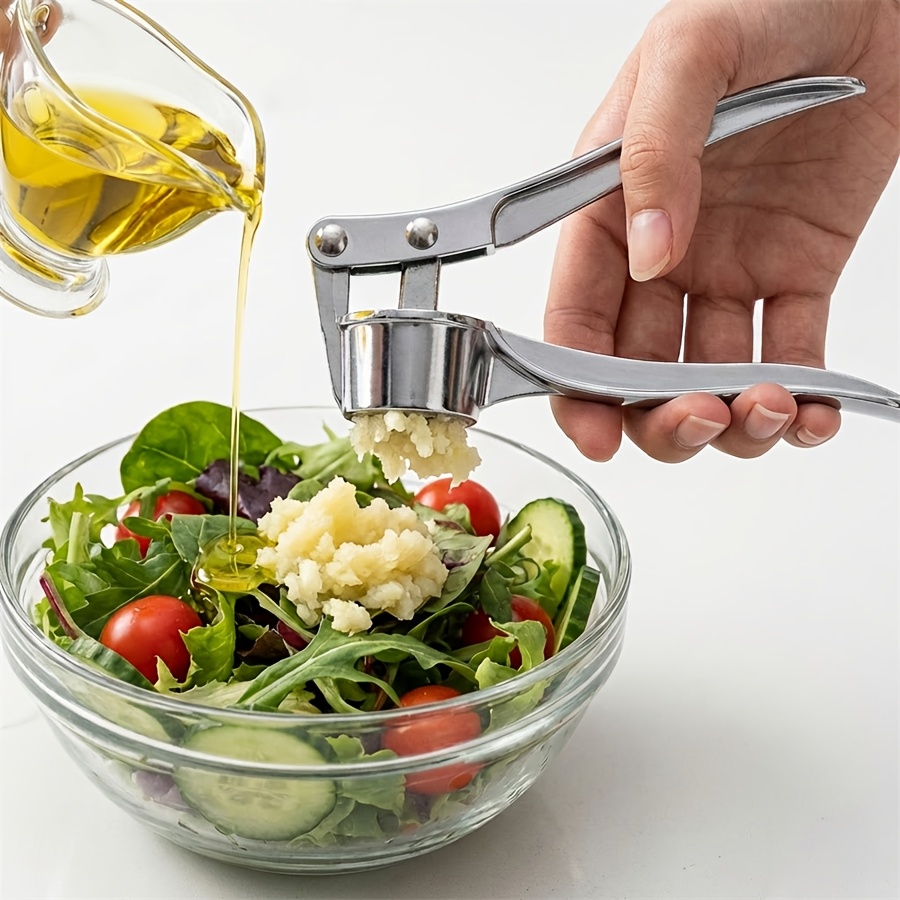 TEMU 1 stuks Duurzame Knoflookpers - Multifunctionele Metalen Knoflookpers, Wasbare Knoflook Crusher, Voedselveilige Keuken Gadget voor Knoflook,