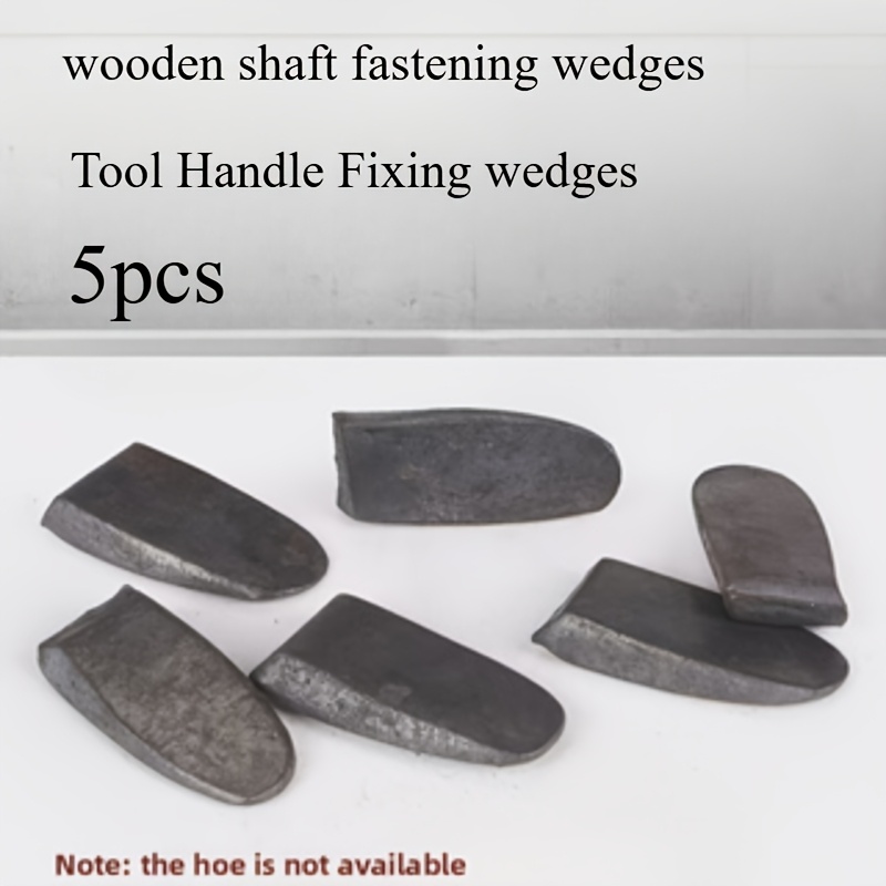 TEMU Lot de en fer forgé à , chevilles de fixation, attaches à manche en bois - Coin à manche en bois pour manches d'outils, inserts de renfort pour