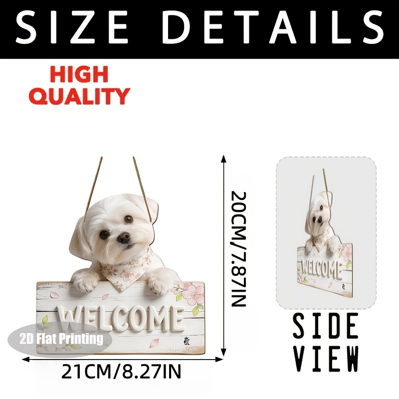 TEMU 2d Flat, Bohemian Maltese "welcome" Wooden Sign Suitable For Rooms, Doorways, Garden Fences & Cafes - Artificial Wood Decor With Maltese