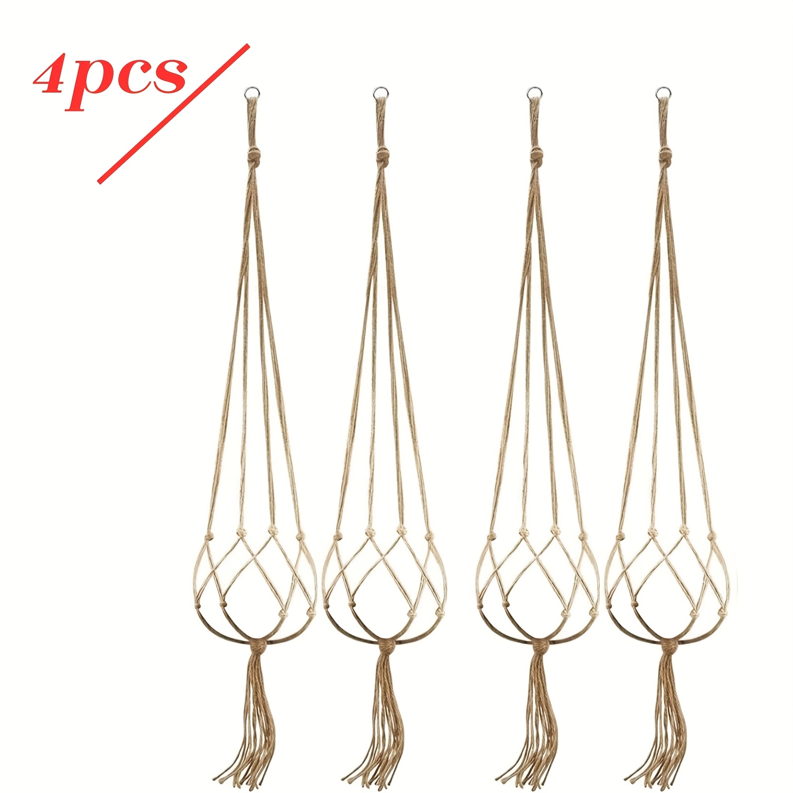 E-shop 2/4/ 90cm Pflanzenhänger-Korb-Einsätze mit im Landhausstil aus natürlichem Jute, elegant für Terrasse sowie Bürodekoration – Innen & Außen