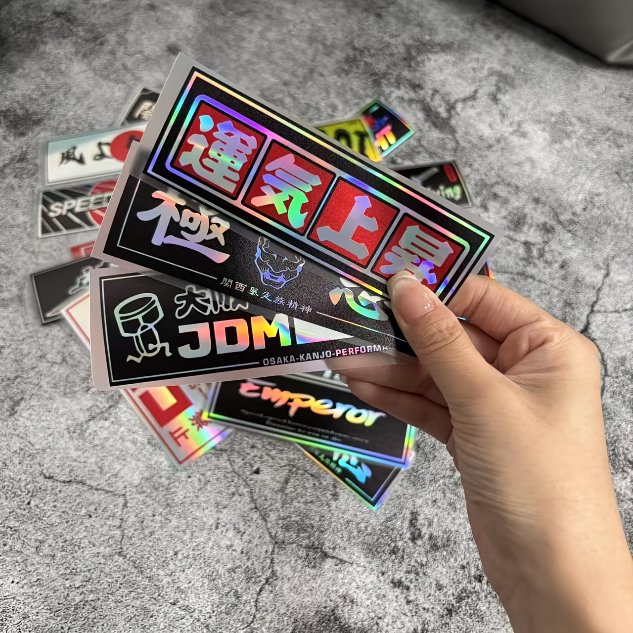 Image of 24pcs Reflective Jdm Tuning Stickers - Waterproof Pvc Decals For Cars, Motorcycles & Electric Vehicles