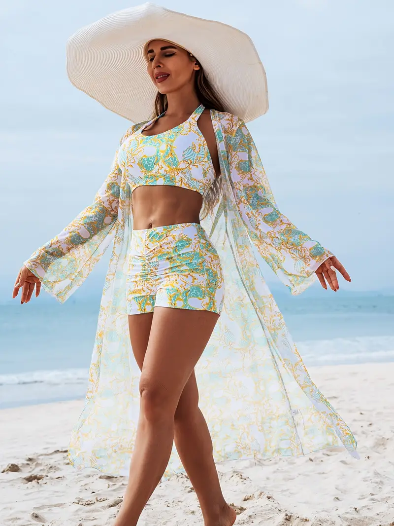 2025 new stylish bikini three piece set with cover up details 87