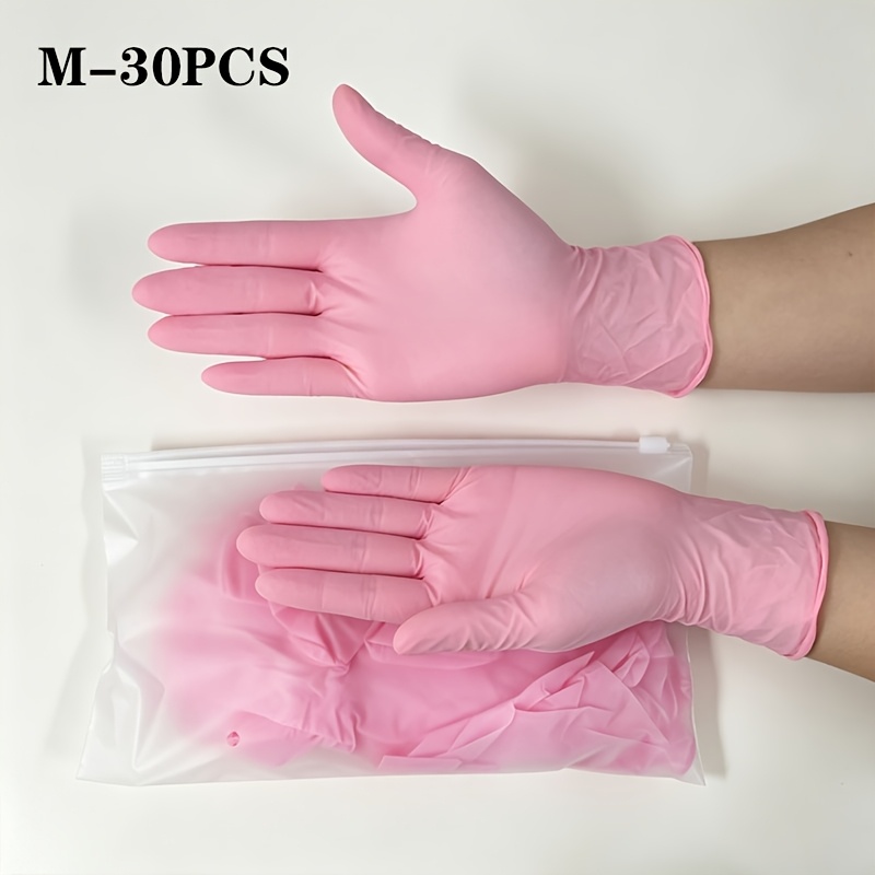 [disposable Cleaning Gloves] Disposable Pink Cleaning Gloves, 5 Mil, /m/l Sizes, Suitable For Household Kitchen Cleaning, Dishwashing, Toilet Cleaning, Floor Cleaning ( In 10/30/50pcs)