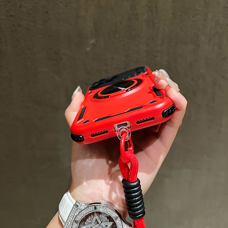 3-in-1 shockproof anti-slip stand phone case with detachable lanyard for iphone   pro max, 16, and 16 plus; 17, 17 air & 17  - rotating holder suitable all  , phone case strap,   viewing,  ,  , durable construction,   material, tech enthusiasts,   travelers Product details 5