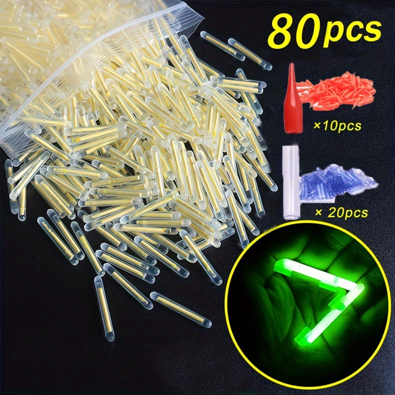 

80pcs Glow Sticks For Night Fishing - , Pvc Material, Enhances Visibility & Catch Rate, Glow Sticks, Night Fishing, Fluorescent,