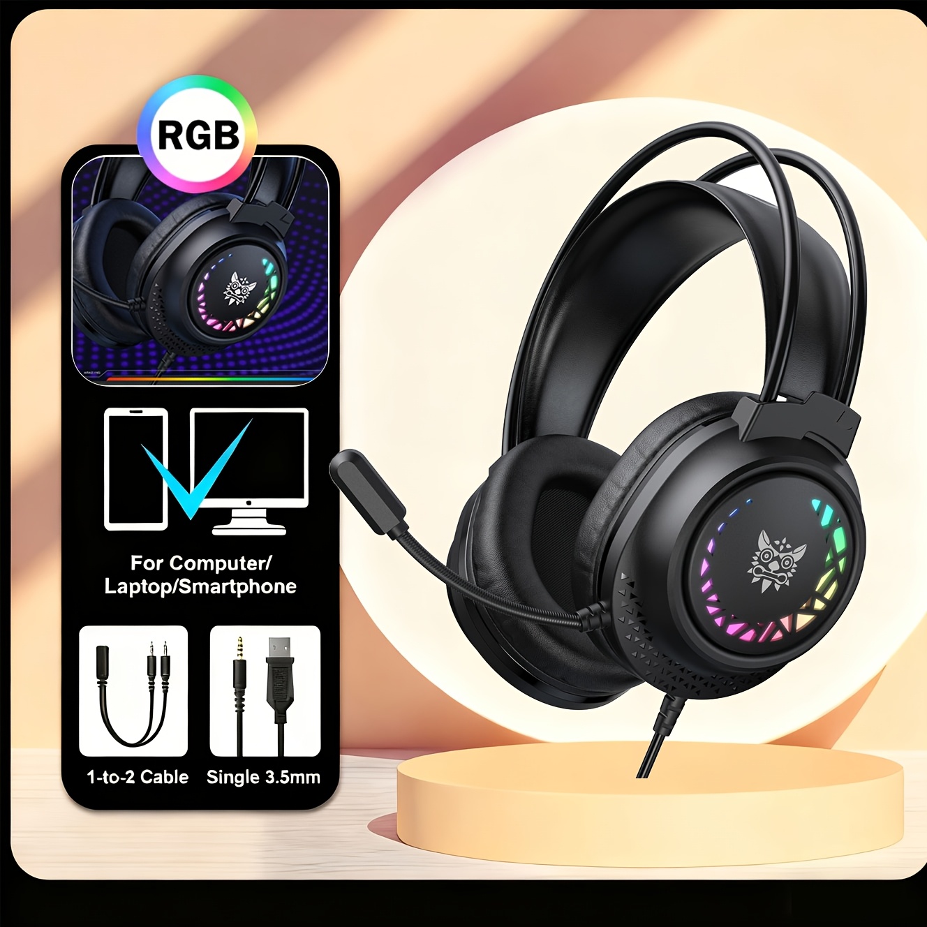 Onikuma Gaming Live Streaming Headset Noise Canceling Headset High