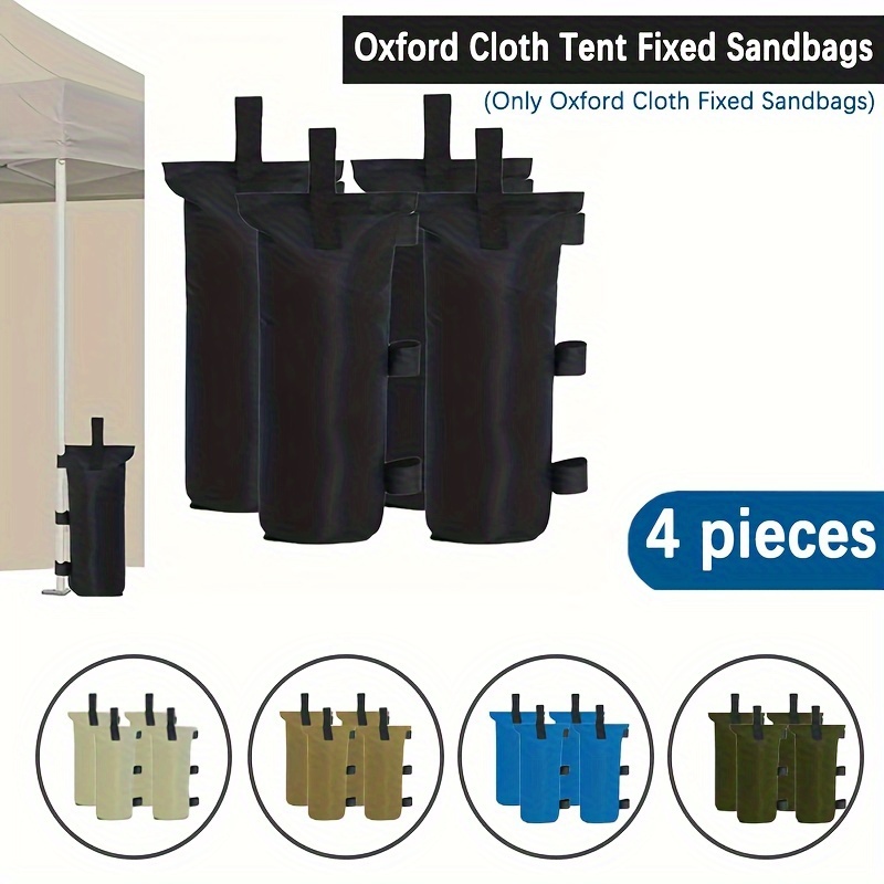 

4-piece Durable Oxford Fabric Tent Sandbags - Outdoor Sunshade & With Secure Bases