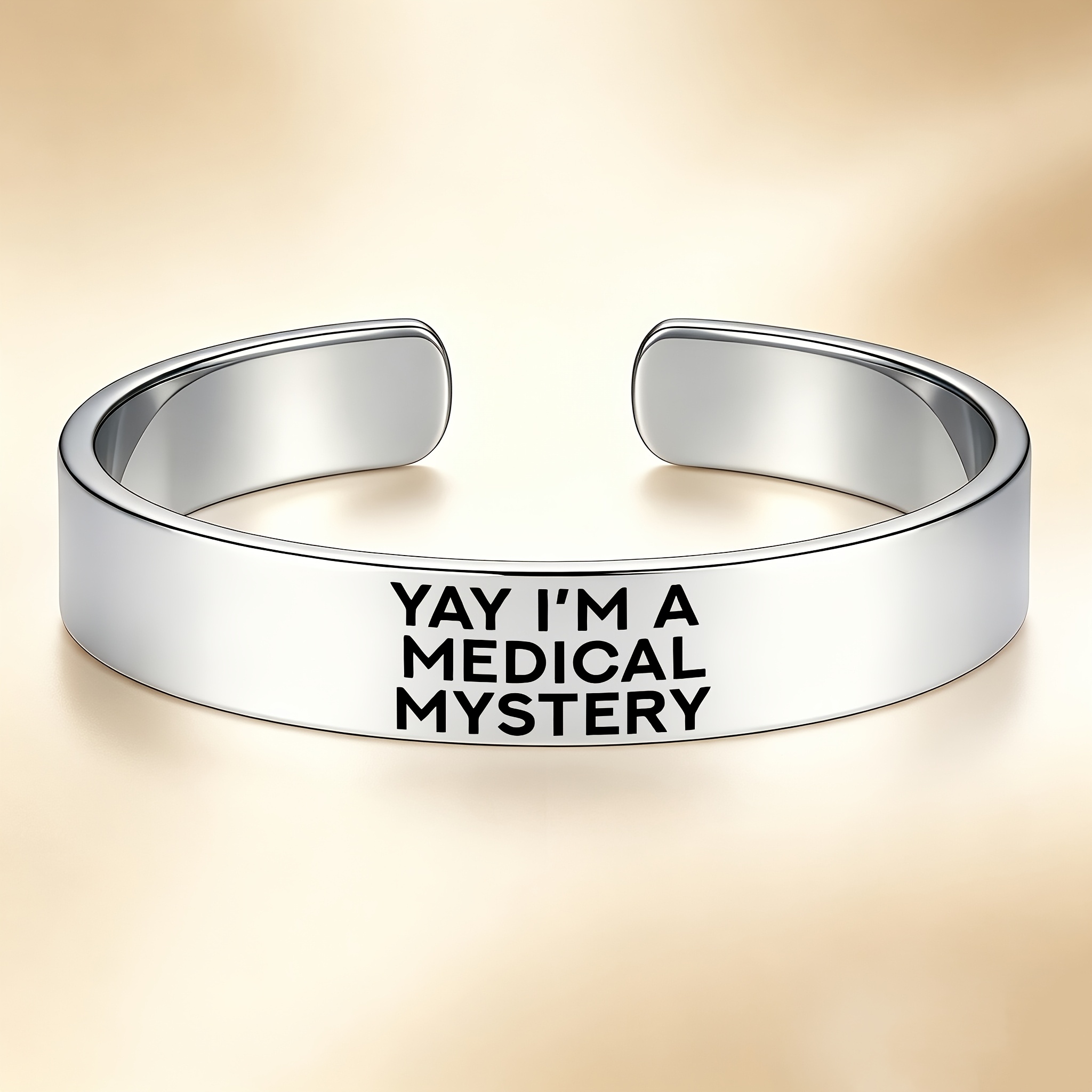 Humorous Fun 304 Stainless Steel Open Bangle
