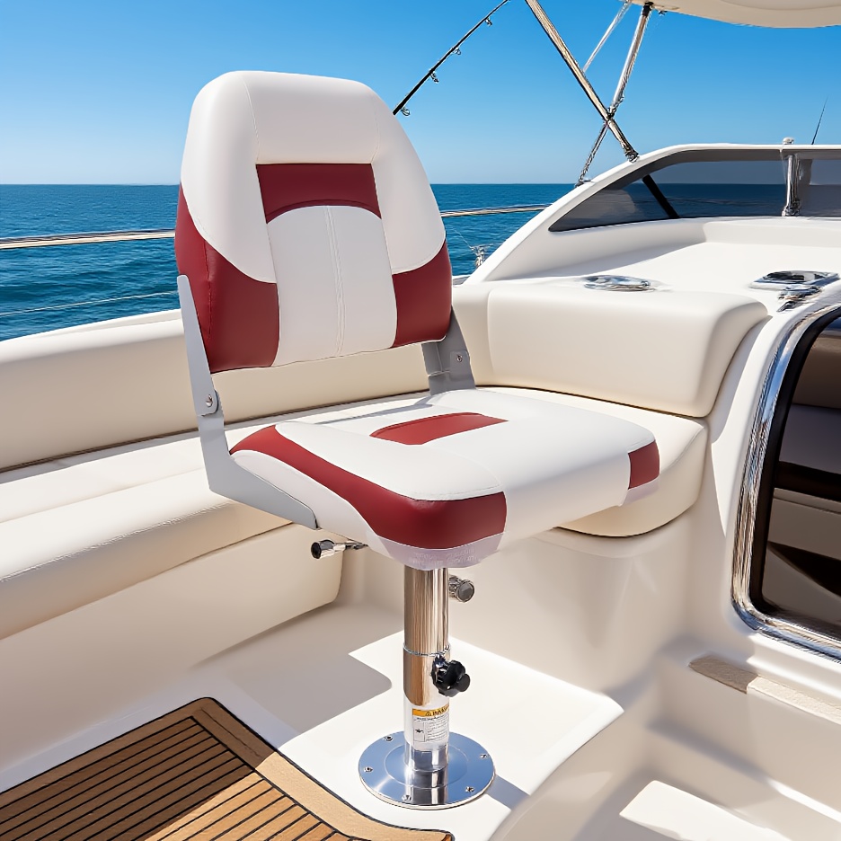 2pcs Foldable Marine Captain Chair with Color Patchwork