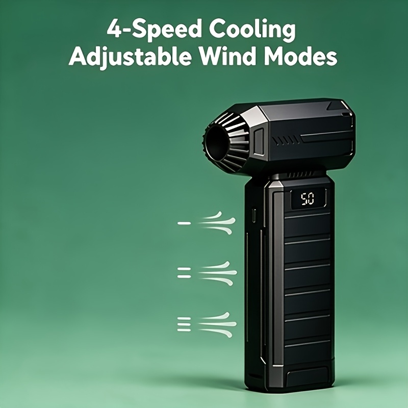 TEMU Rechargeable Portable Compressed Air Duster Fan, High Power Airflow Efficient Dusting, Adjustable Wind Speed. Specifically Cleans Keyboard Key ,
