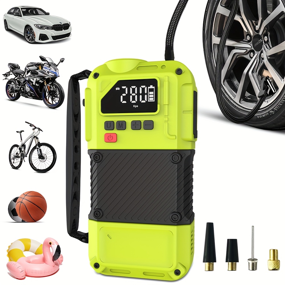 TEMU 4500a Versatile Vehicle Jump Starter Featuring Air Compressor, Jump Box For Automotive Battery, 12v Portable Car Battery Charger, Usb Input/output, Led Emergency Light, And Car Accessory Tools