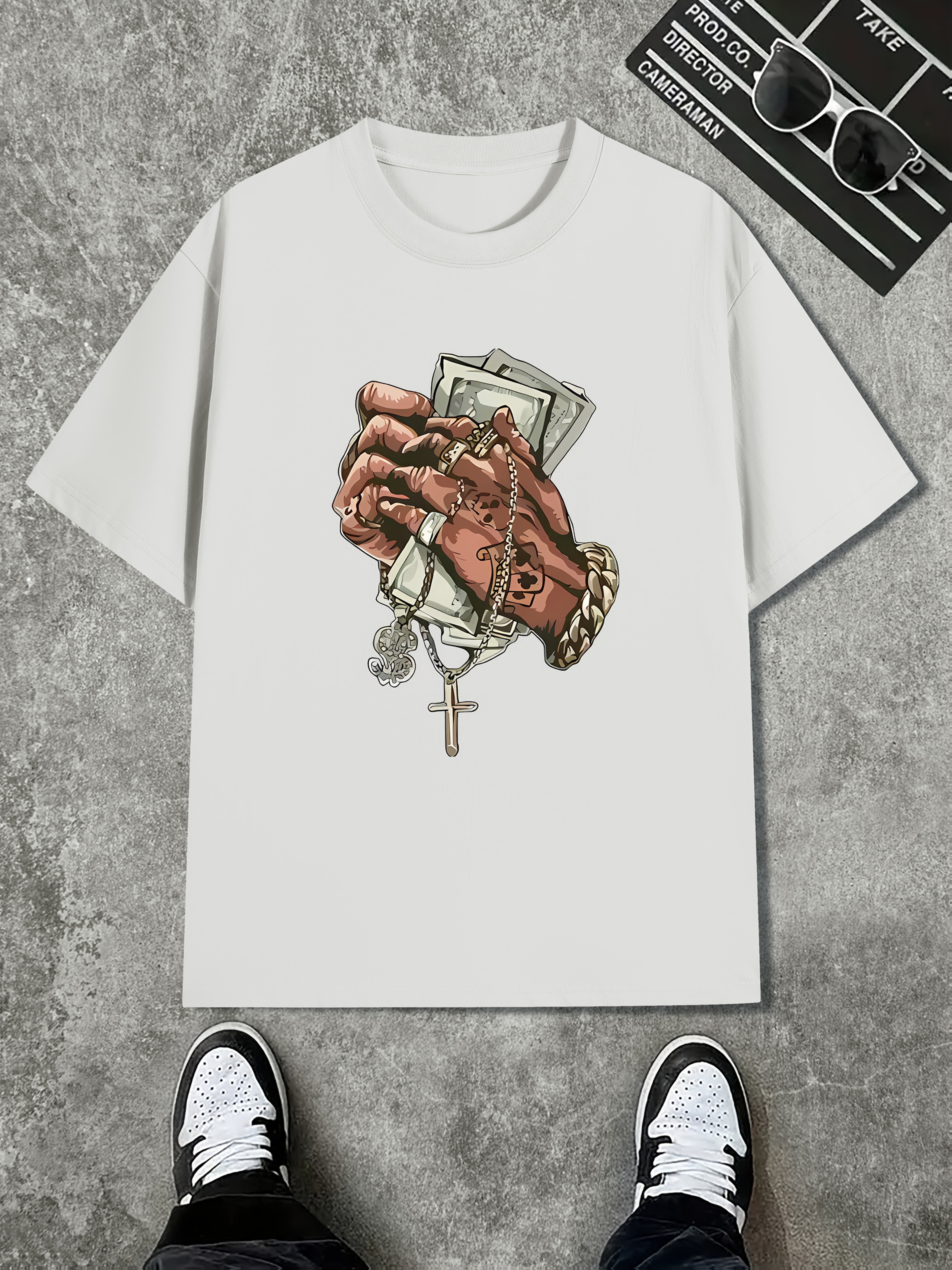 camiseta gráfica estilo y2k streetwear manos en oración Temu Chile